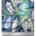 thumbnail image 1 of Soimoi Poly Georgette Fabric Leaves & Feather Decor Fabric Printed Yard 42 Inch Wide, 1 of 3