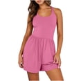 thumbnail image 1 of RKSTN Jumpsuits for Women Summer Fashion Solid Color Running Workout Rompers Exercise Gym Yoga Sprots Loose Fit Backless Jumpsuits 2024, 1 of 5