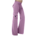 thumbnail image 1 of Timegard Womens Pants Workout Comfy High Waist Wide Leg Trousers Straight Solid Colar Pants with Button Pocket, 1 of 7
