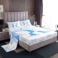 thumbnail image 1 of Erosebridal Initial R Letter Sheet Set Full, Blue Ribbon Full Sheet Sets, Chic Monogrammed Bedding Sets Full Size, Super Cozy Bedroom Decor, 4pcs, 1 of 7