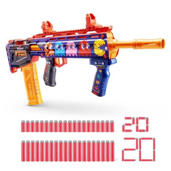XSHOT SKINS Pro Series 1 Pac-Man Long Shot Blaster by ZURU with 40 Darts, Air Pocket Technology Darts and Dart Storage, Outdoor Toy for Boys and Girls, Teens and Adults
