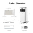 thumbnail image 4 of Costway 8,000BTU Portable Air Conditioner with Remote Control 3-in-1 Air Cooler w/ Drying, 4 of 10