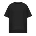 thumbnail image 4 of Plebaso T-shirts Surdimensionnés pour Garçons Filles Manches Courtes Décontractés T-Shirts Unis Enfants Col Rond Hauts Légers, 4 of 5