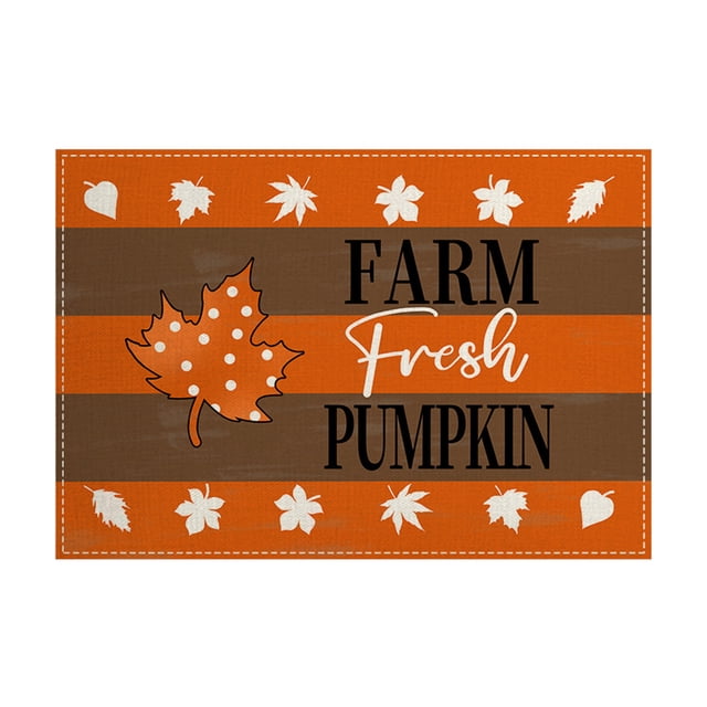 Fasiaou Fall Placemats, 12 x 18 Inch, Printed Thanksgiving Maple Leaf Linen Table Mats, Seasonal Autumn Holiday Table Decorations for Kitchen, Dining, Party Decor
