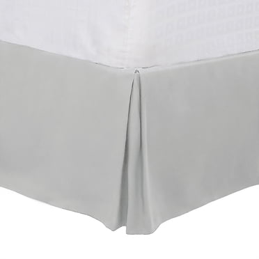 Unique Bargains Brushed Pleated Bed Skirt Durable Classic Tailored Dust Ruffled Solid 16 Inch Drop