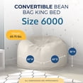 thumbnail image 3 of Ultimate Sack 6000 6-Foot Bean Bag Chair Oversized Foam Lounger, Ivory Fur Cover, 3 of 7
