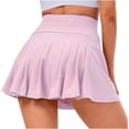 thumbnail image 1 of Mrat Jupe Queue de Poisson pour Femme Faux Deux Pièces Course Décontractée Été Exercice Cyclisme Shorts Yoga Jupe Plissée Jupe de Tennis Jupe Bouffante S-121 Violet TG, 1 of 5