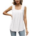 thumbnail image 1 of Dealovy Womens Eyelet Tank Tosps Summer Loose Square Neck Sleeveless Loose Beach Flowy Tunic Tops, 1 of 7