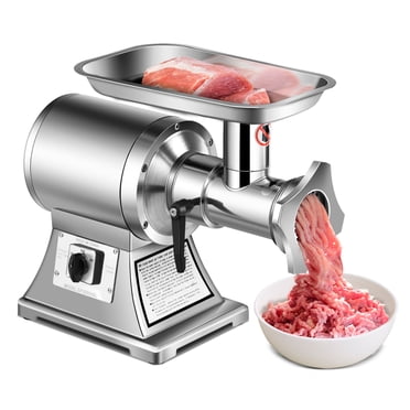 Gymax Hachoir à Viande de Qualité Commerciale en Acier Inoxydable Robuste 1,5 Hp 1100 W 550 Lb/h