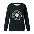 thumbnail image 4 of Rbaofujie Chandails Mignons pour Femmes Femmes Mode Décontractée Imprimé Col Rond Ample Manches Longues T-shirt Hauts Blouse Chandails à Capuchon Noirs pour Filles, 4 of 4