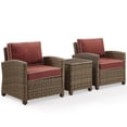 thumbnail image 1 of Afuera Living Ensemble de Conversation Moderne de Patio en Osier 3 Pcs, Brun et Sangria, 1 of 6