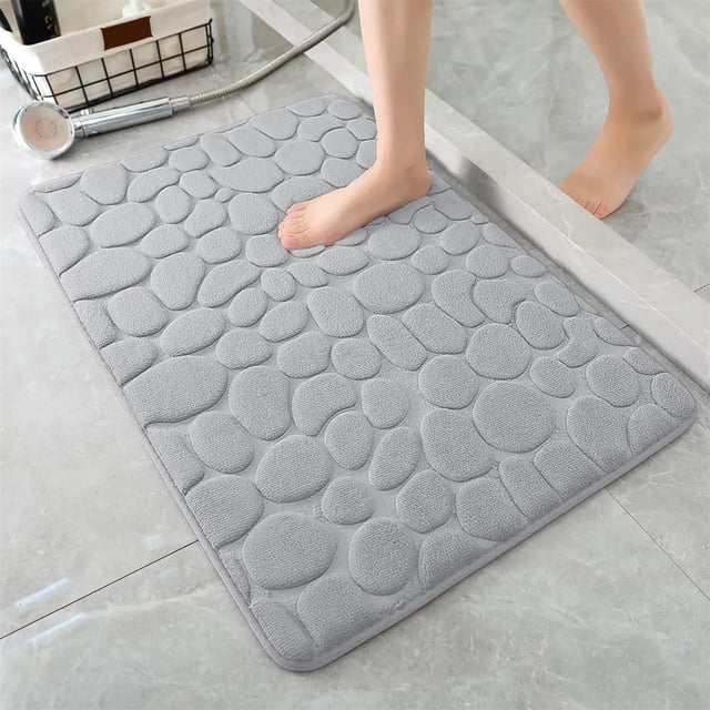 HOZADOIE Carpet Carpet Home Essentials 1Pc Memory Foam Bath Rug Embossed Bathroom Mat Water Absorbent and Washable Bath Rugs, Non-Slip, Thick, Soft and Comfortable Carpet for Show