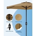 thumbnail image 2 of Parasol de Patio Extérieur 7,5 Pi, Parasol de Table Extérieur, Parasol de Marché avec Inclinaison à Bouton-Poussoir et Manivelle, 6 Nervures Robustes Protection UV Imperméable pour Jardin, Terrasse, Cour Arrière, Piscine, Bleu Marine, 2 of 7