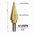 thumbnail image 2 of Hyper Tough 12-Step Split Point Titanium Coated HSS Drill Bit, 2 of 7
