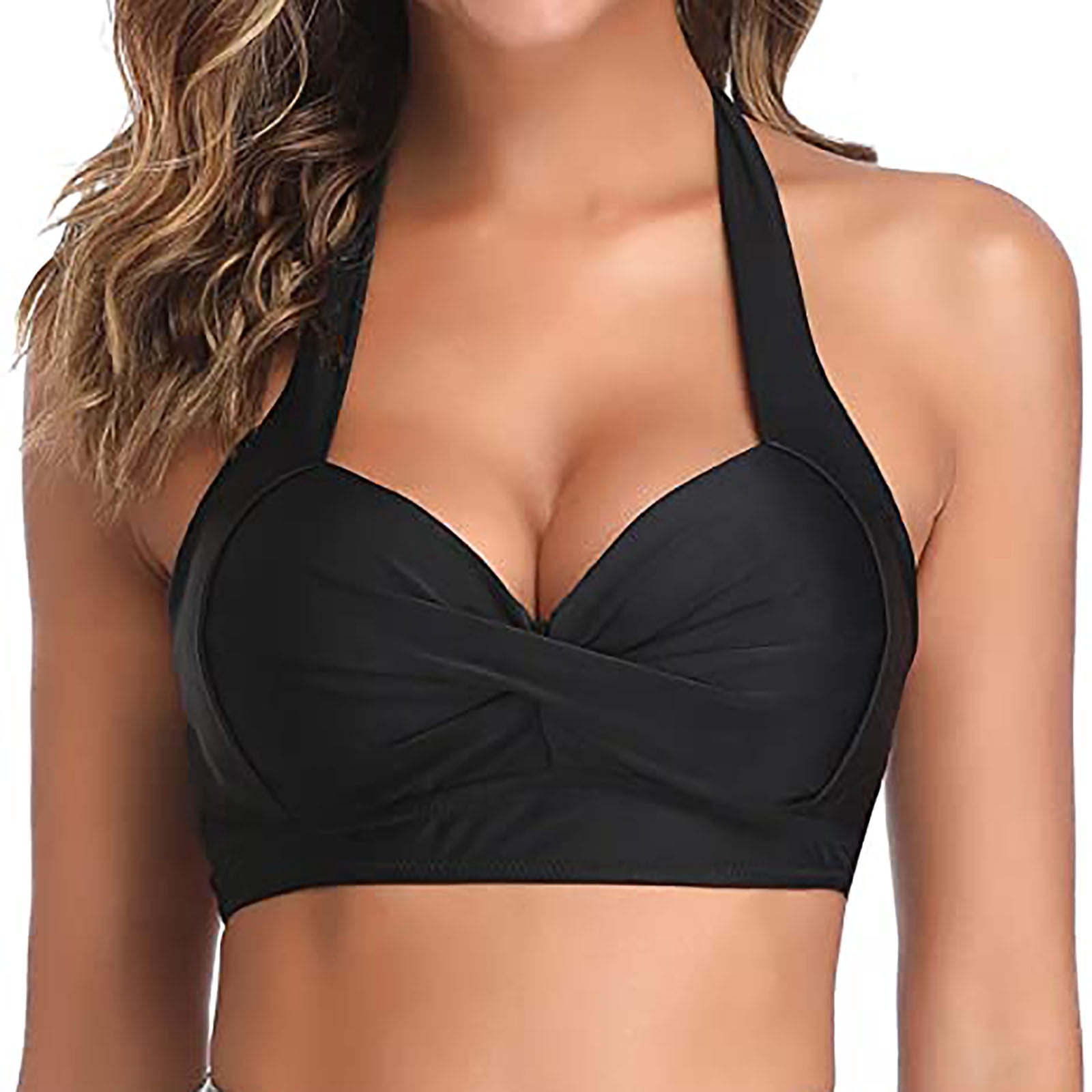 Mefallenssiah Maillots de Bain pour Femmes Mode pour Femmes Aguichant Maillot de Bain Multicolore Froncé Taille Haute Hauts de Bikini