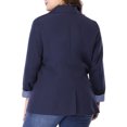 thumbnail image 3 of GRACE & GRANDEUR Blazer Décontracté à Rayures pour Femmes Grande Taille avec Revers Cranté, 3 of 7