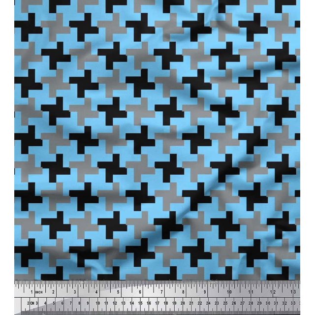 Soimoi Georgette Viscose Fabric Abstract Geometric Print Fabric by The Yard 42 Inch Wide