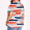 thumbnail image 3 of Hauts Grande Taille pour Femmes Mode Décontractée Imprimée Manches Courtes Ample Grande Taille Volant Manches Courtes Blouse Col en V Shorts Grande Taille Shorts Grande Taille pour Femmes, 3 of 5