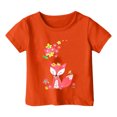 thumbnail image 1 of TZEWGL Hauts pour Enfants Imprimé Graphique Col Rond Manches Courtes Ample pour Filles Garçons Taille 4-5T, 1 of 4