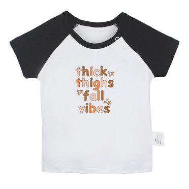 iDzn Cuisses Épaisses et Ambiance d'Automne T-Shirt Drôle pour Bébé, T-shirts pour Nouveau-Nés, Hauts pour Nourrissons, T-shirts Graphiques pour Enfants 0-24 Mois Vêtements