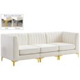 thumbnail image 1 of Meridian Furniture Alina Sofa Modulaire en Velours Crème, 1 of 17