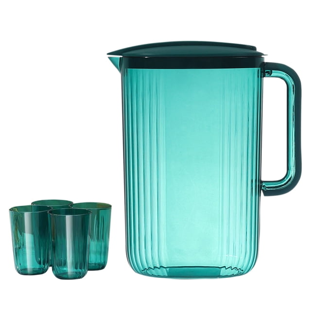 Wzzjkit Plastic Pitcher, Clear Water Pitcher with Lid, Fridge Jug, Shatterproof, Great for Iced Tea, Sangrias, Lemonade, Milk, Large Capacity Tea Pitcher