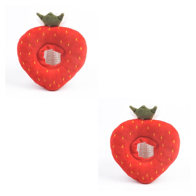 QualitChoice Cat Neck Cone Puppy Accessories Elizabethan Collars Adjustable Dogs Collar Breathable Surgery Kitten Cones Strawberry Pattern M 2Set