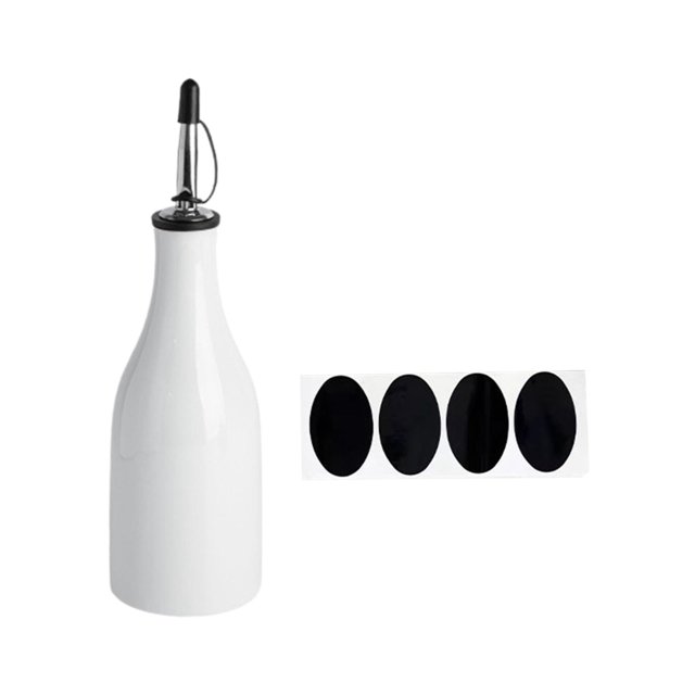 GUOOL Cooking Oil Bottle Ceramic Large Capacity 300ml Shoyu Sauce Dispenser Bottle White