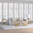 thumbnail image 4 of Henn&Hart Rectangular Coffee Table with Tempered Glass Top and Gold Metal Frame, Gold, 4 of 8