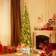thumbnail image 2 of Costway 7 FT Pre-Lit Pencil Christmas Tree with 200 LED Lights & 499 Branch Tips Party, 2 of 10