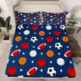 thumbnail image 2 of Erosebridal Rugby Basketball Game Bed Sheets Set Queen Size,Stars Stripes Bedding Sets Queen Size,Sport Theme Decor,Breathable,4pcs, 2 of 7