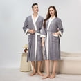 thumbnail image 2 of Dagugfen Robes Unisex Bathrobe Pajamas Knee Length Fleece Robe Comfy Loose Lougewear with Pockets Fashion, 2 of 6