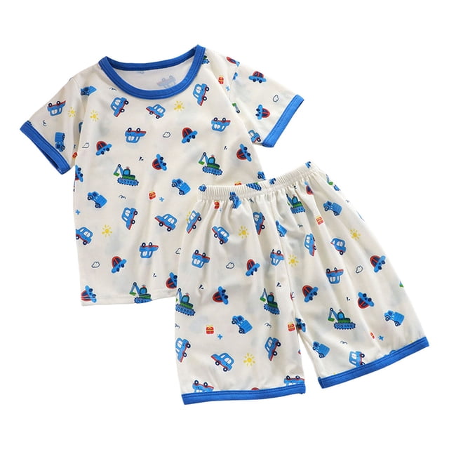 2025 Tout-Petits Garçons Garçon Vêtements de Nuit T-Shirt à Manches Courtes 5T Survêtement Garçon et Shorts Ensemble de Survêtement d'Été Doux T-Shirt Pyjama