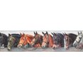 thumbnail image 2 of Beaux Chevaux Sombres dans le Design Retro de Frontière de Papier Peint Vintage Stable, Rouleau 15 'x 6", 2 of 3