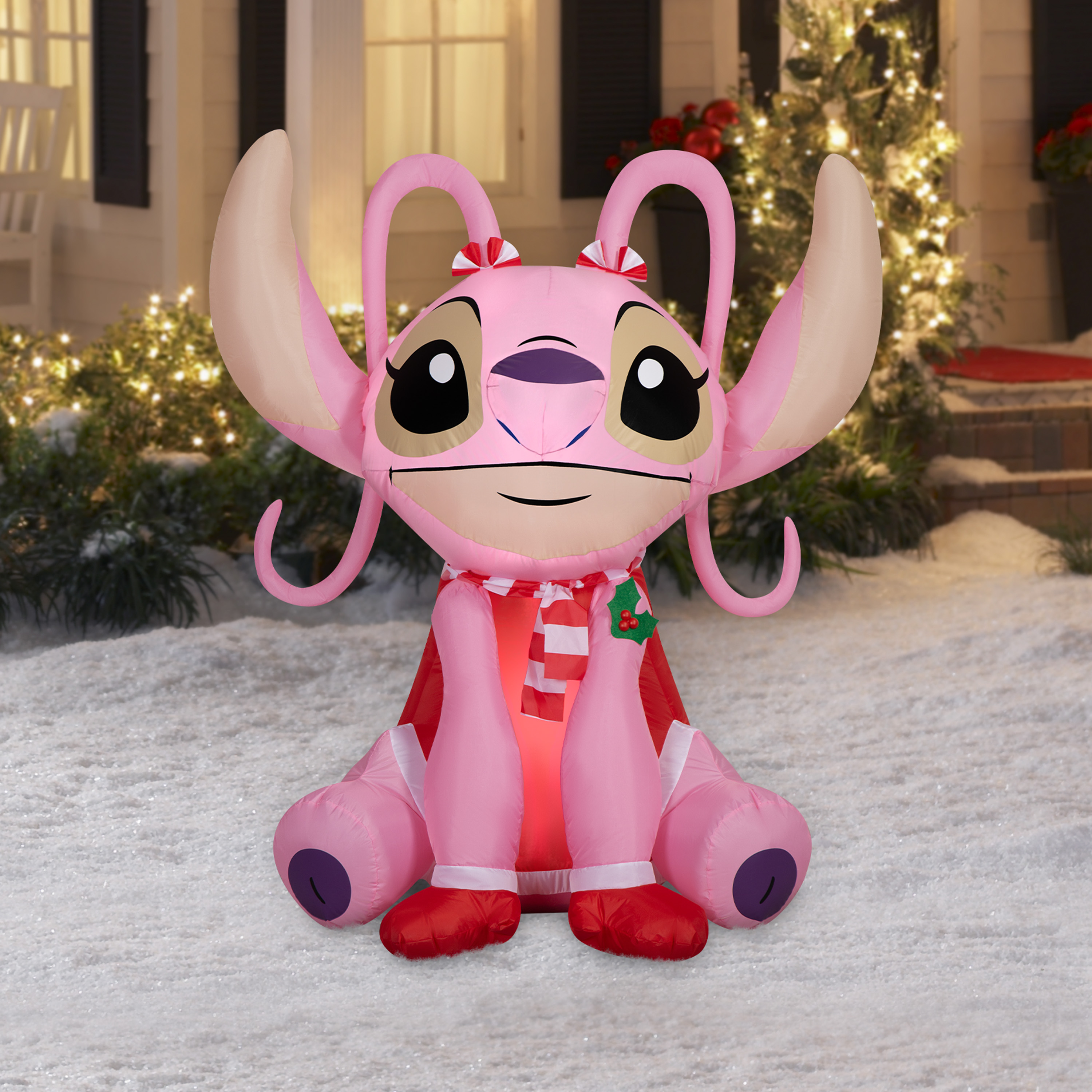 Airblown Christmas Light Angel w/Scarf and Christmas Bows MD Disney (WM)