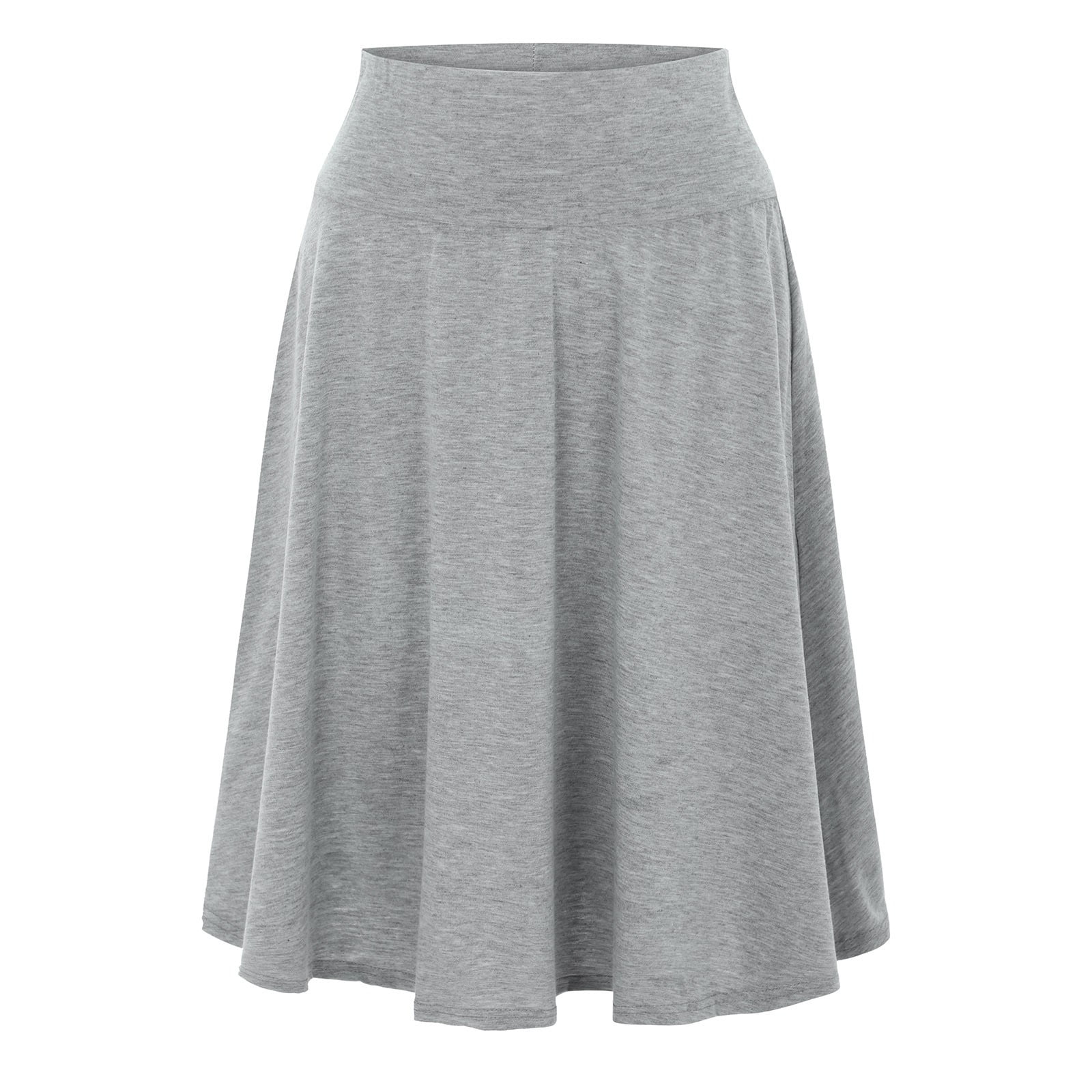 B91xz Flowy Skirt For Women Plus Size Classic Cotton Denim Midi Skirt,gray L L