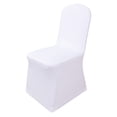 thumbnail image 1 of White Chair Covers Spandex 1Pcs White Flat Arched Front Covers Spandex Lycra Chair Cover Wedding Party A White Spandex Chair Cover White Chair Covers for Party, 1 of 5