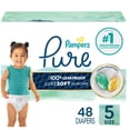 thumbnail image 1 of Pampers Pure Baby Diapers, Size 5 (27+ lbs), 48, Up to 100% Leakproof, Premium Hypoallergenic Soft Diapers, 1 of 24