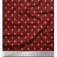 thumbnail image 1 of Tissu Popeline de Coton Pomme Point, Feuilles & Rose Imprimé Floral par Yard 56 Pouces de Large, 1 of 3