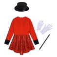 thumbnail image 4 of JanJean Girls Magician Costume Outfits Halloween Magic Performance Cosplay Dress Up Red 6, 4 of 5