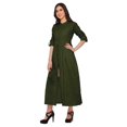 thumbnail image 3 of Moomaya Long Button Down Shirts For Women Front Slit A-Line Kurtis Summer Kurta, 3 of 5