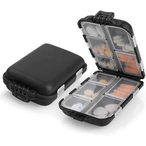 Portable Pill Box, 7 Day Daily Pill Box, Pill Organizer with 10 Compartments, Plastic Pill Boxes, Pill Dispenser Medicine for Vitamins, Supplements and Medications