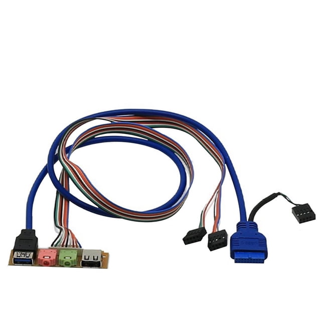 70cm Front Case Panel USB3.0+USB2.0 High Clarity Audio Jack Ports I/O Board Internal Cable