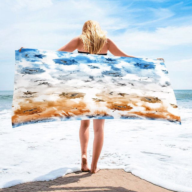 Microfiber Beach Towel 30x60 Inch Sandproof Quick Dry Lightweight Travel Towel for Swimming Pool Camping Yoga Picnic Absorbent Compact Multipurpose Bath Blanket for Beach,Pool,Gym,Spa,Outdoor