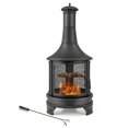 thumbnail image 1 of Costway 30 Inch Outdoor Fire Pit Chiminea 2 in 1 Wood Burning Metal Fireplace  with Grill, 1 of 10