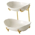 thumbnail image 4 of Siruishop Ceramic Fruit Bowl for Kitchen Counter Fruit Display Stand for Kitchen Snack Gold 2 Layer, 4 of 8