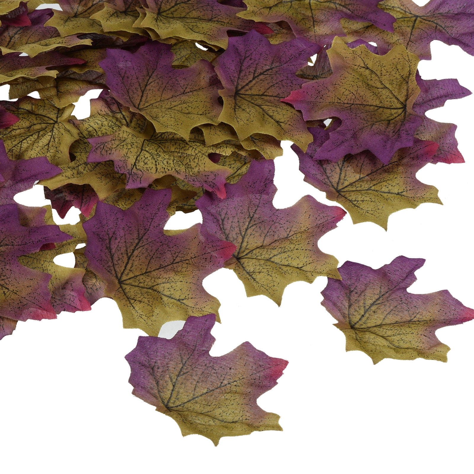 Unique Bargains Artificial Leaves Fall Maple Autumn Fake Leaf Decoration, Purple 500 Pack