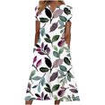 thumbnail image 2 of SMihono Robe d'Été Bohème pour Femmes Grande Taille Mode Décontractée d'Été avec Poches Manches Courtes Imprimée Col en V, 2 of 4