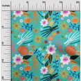 thumbnail image 1 of oneOone Velvet Turquoise Green Fabric Skull Sewing Craft Projects Fabric Prints By Yard 58 Inch Wide, 1 of 5