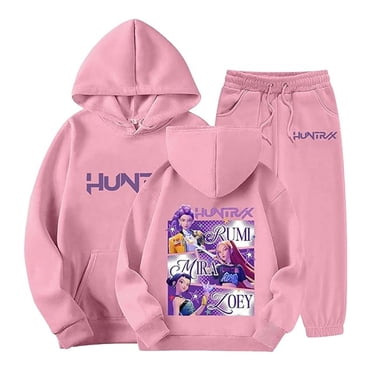 Girls Outfits&Set Girls Tracksuit Winter Warm Pullover Hoodie With Pants Kids Casual Outfit Cute Printed Jogger Two Piece